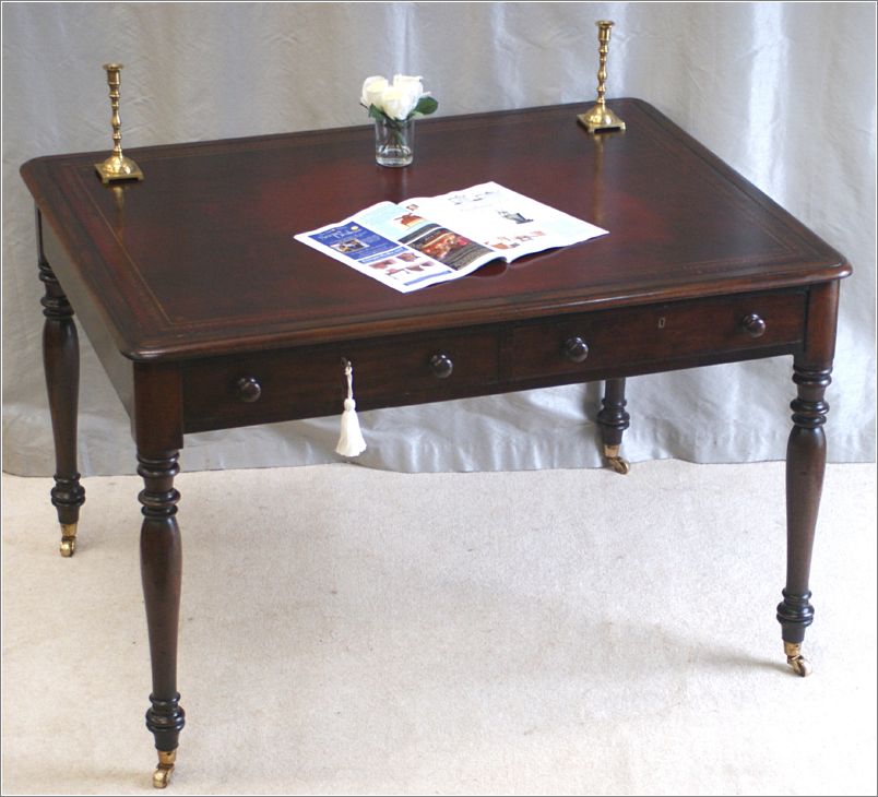3042 Antique William IV Mahogany Library Table (5)